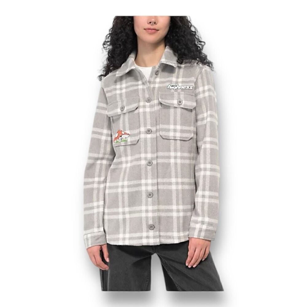 Your Highness Mushroom Flannel Shacket Size Medium